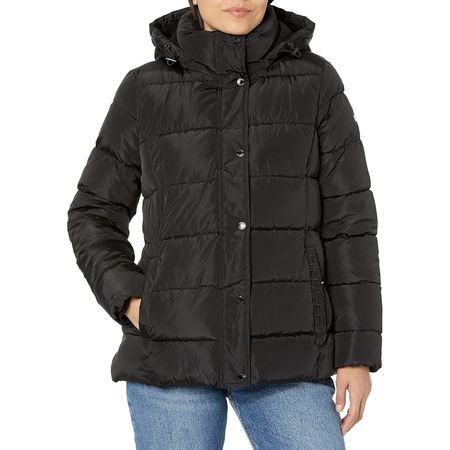 Casaca Tommy Hilfiger acolchada para mujer Negro XL