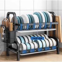 Secaplatos Escurridor de Platos de 2 Niveles Portaplatos de Cocina