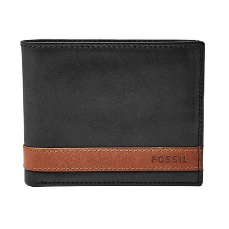 Cartera Fossil Plegable de Cuero para Hombre Color Quinn Negro