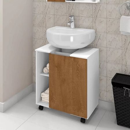 Mueble de Baño Obunai Blanco y Marrón R&R MUEBLES