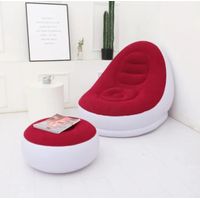 Sillon Puff Inflable con Posapies Oficina Hogar Terraza Jardin Rojo