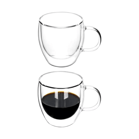 Set de 2 Tazas Expresso Doble Pared de Vidrio 100 ml