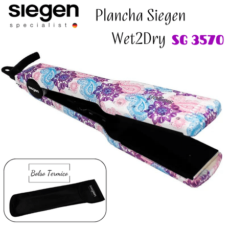 Plancha Alisadora Siegen Wet2Dry  SG3570 + Estuche Plancha Alisadora Siegen Wet2Dry SG3570 + Estuche