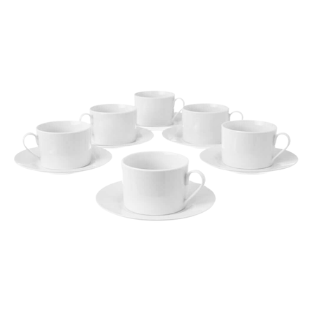 Set de 6 Tazas más Plato de Cerámica para Te