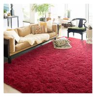 Alfombra De Felpa Piso Decorativo 150cm x 80cm Guinda