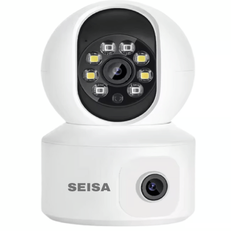 Camara de Seguridad Doble Lente Giro360° Intercomunicador de Voz