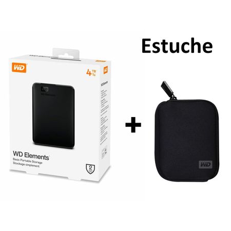 Disco Externo 4 TB Western Digital Elements + Estuche Funda WD