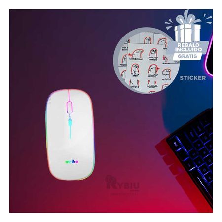 Mouse con Durabildad de Carga de Blanco Y+Stickers