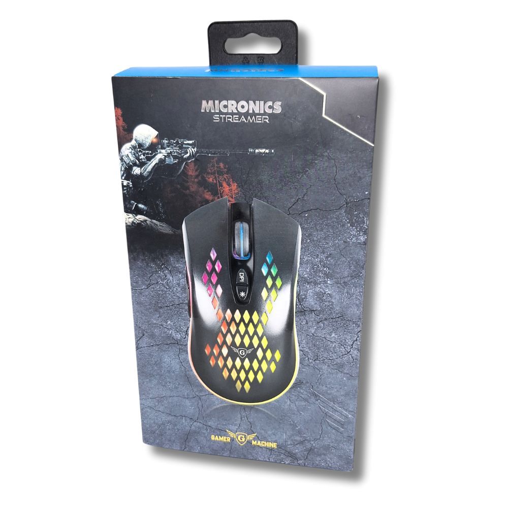 Mouse Gamer Micronics Streamer MIC GM 804 USB rgb 6400Dpi
