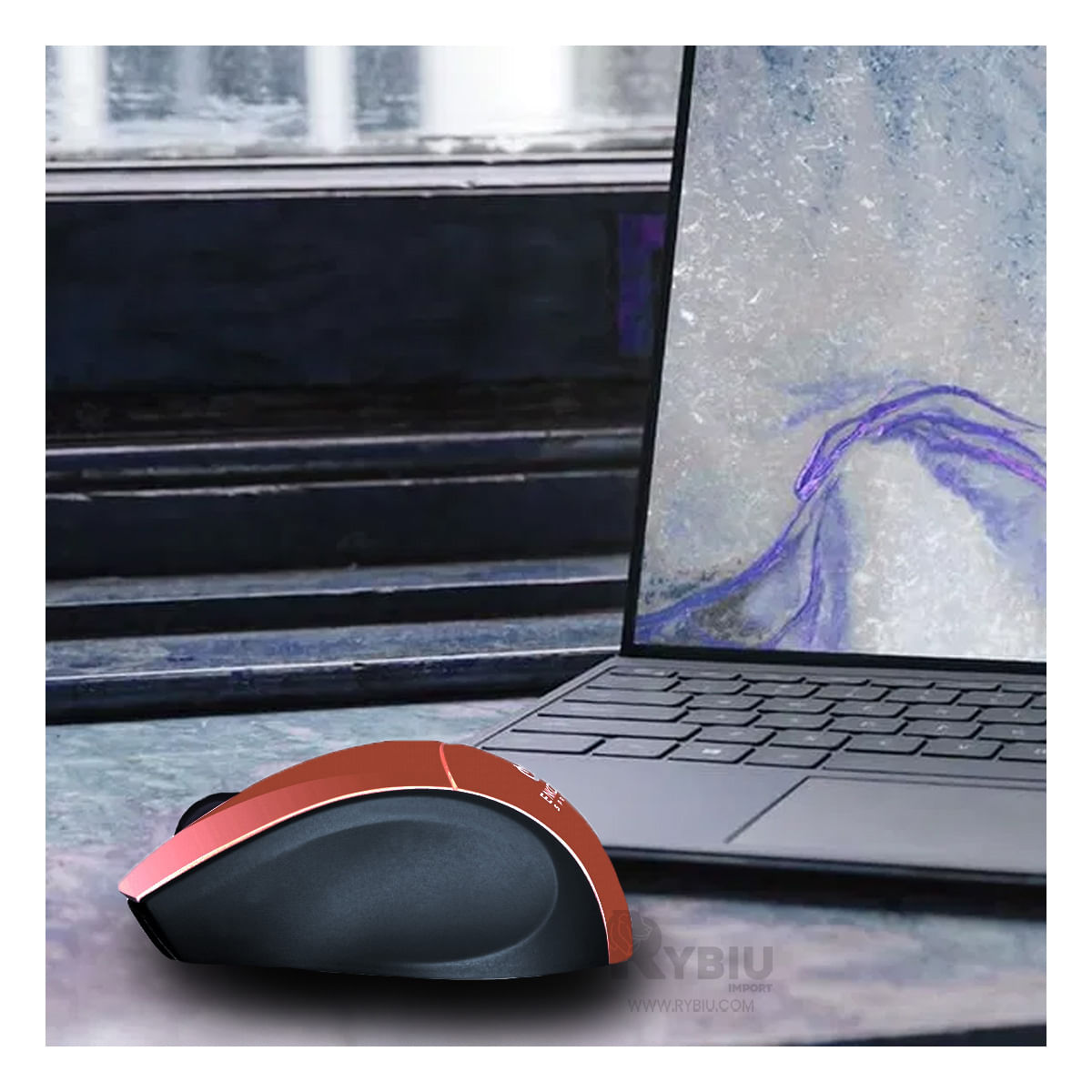 Mouse Versatil con Conexion USB en Rojo Y+Papel de Regalo