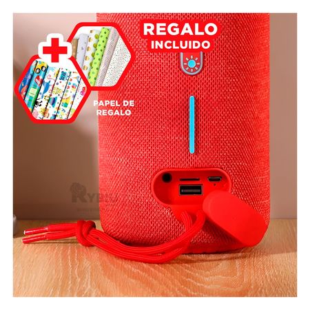 Parlante Innovador y Tecnologico Rojo Y+Papel de Regalo