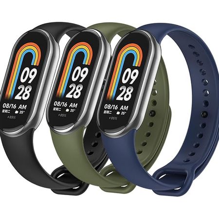 Correa de silicona para Xiaomi mi band 8 - PACK DE 3 CORREAS