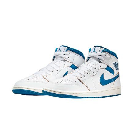 Zapatillas Nike SE Air Jordan 1 Mid - FN5215 141 Color Blanco y Azul - Nezmun Talla 43