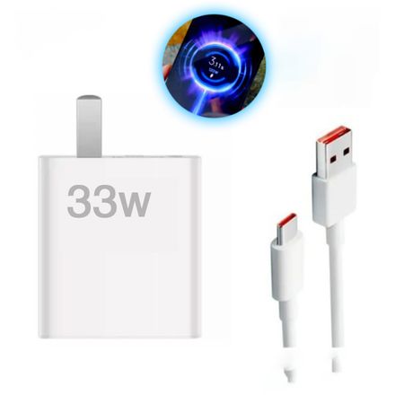 Cargador Genéricos para Xiaomi con Carga Rápida y Segundero 33W Cable Tipo Redmi