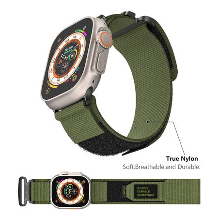 Correa De Nailon Deportiva Para Apple Watch 42-44-45-49mm - Verde