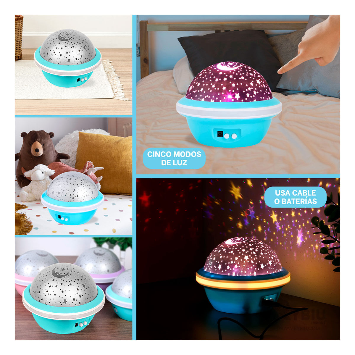 Proyector Moderno para Divertirse en Casa Color Celeste