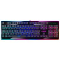 Teclado Gamer Micronics Fisher K801 Alambrico USB Iluminación RGB Rainbow Color negro