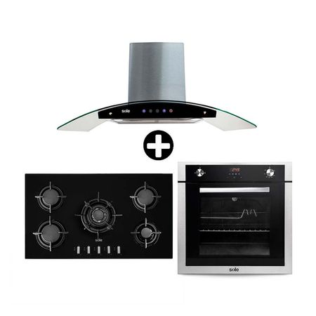 COMBO Cocina empotrable SOLCO033 + Campana Venus Classic + Horno a gas empotrable SOLHO007