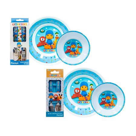 Set melamine con cubiertos Pocoyo H