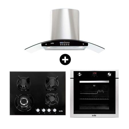 COMBO Cocina empotrable SOLCO034 + Campana Venus Plus + Horno a gas