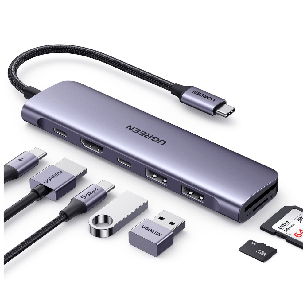 Adaptador USB Hub Ugreen 7 en 1 tipo C 4K 30HZ