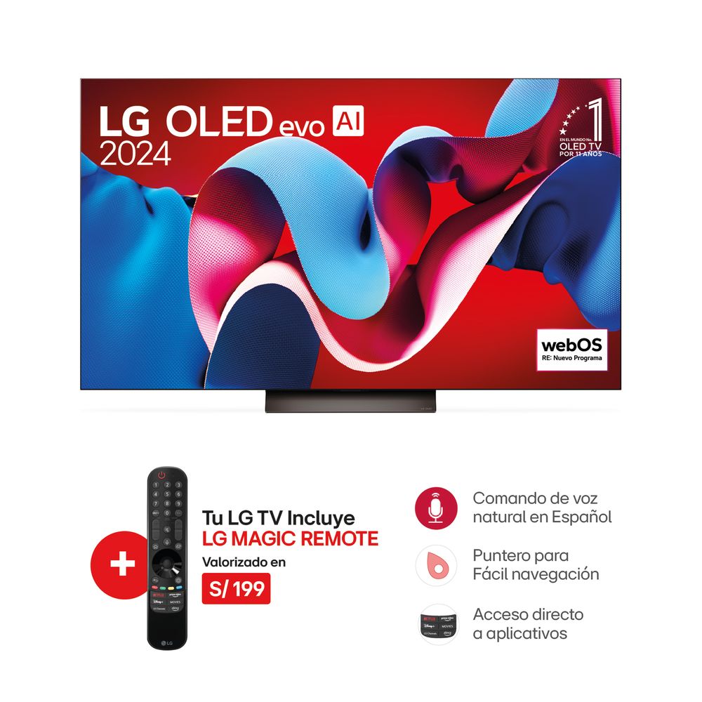 Televisor Lg 77"" Oled77C4Psa Oled Evo 4K (2024)