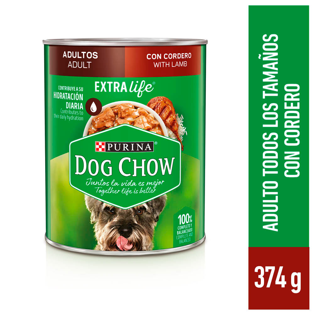 para Perros DOG CHOW Adultos Cordero y Arroz Lata 374g | plazaVea Supermercado