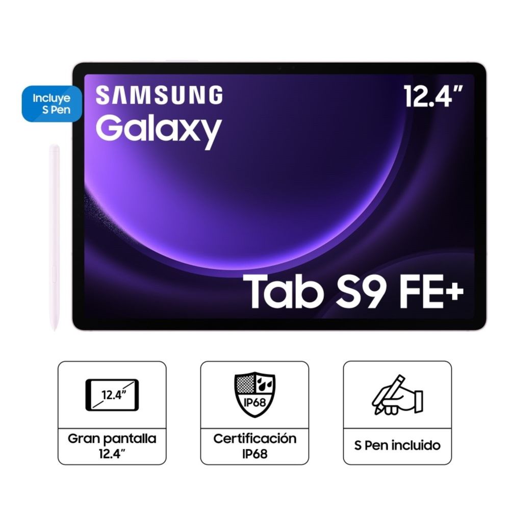 Tablet Samsung Galaxy Tab S9+ FE SM-X610NLIDPEO 8GB RAM 128GB 12.4"" Lavender