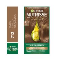 Tinte Capilar Garnier NUTRISSE Oleos 7.12 Rubio Cenizo Nacarado Caja 1un