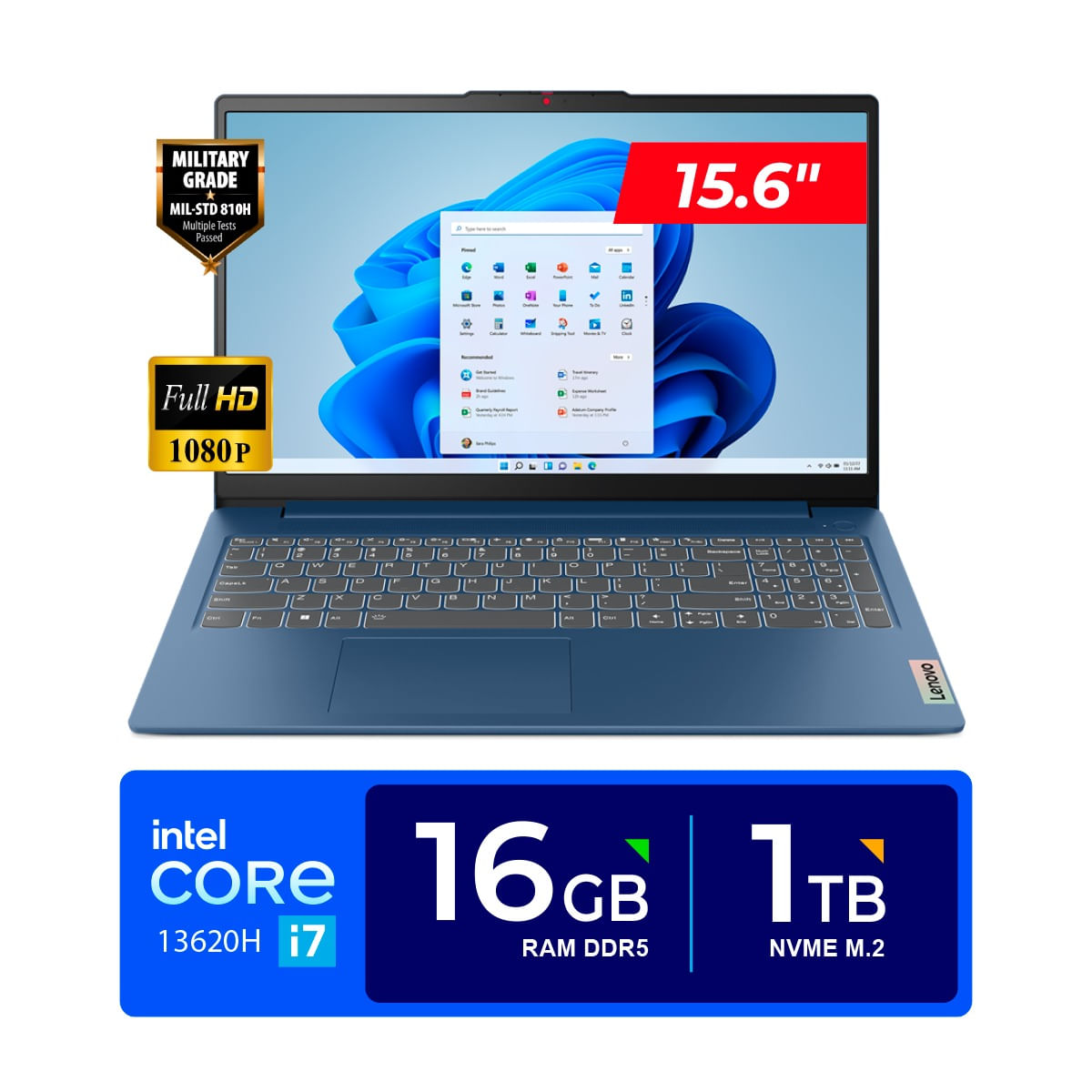 Laptop Lenovo IdeaPad Slim 3 15.6"" FHD TN Core i7-13620H 4.90GHz 16GB DDR5 1TB SSD FREEDOS