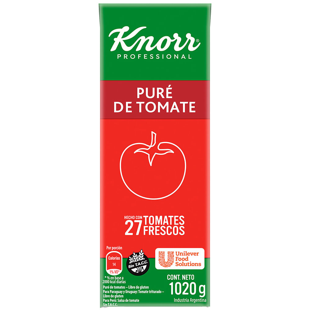 Puré de Tomate KNORR Tetrapack 1020g