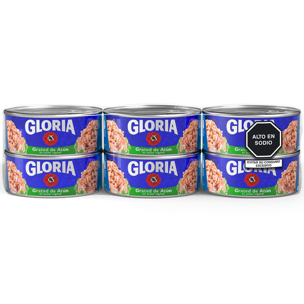 Grated de Atún GLORIA en Aceite Vegetal Paquete 6un
