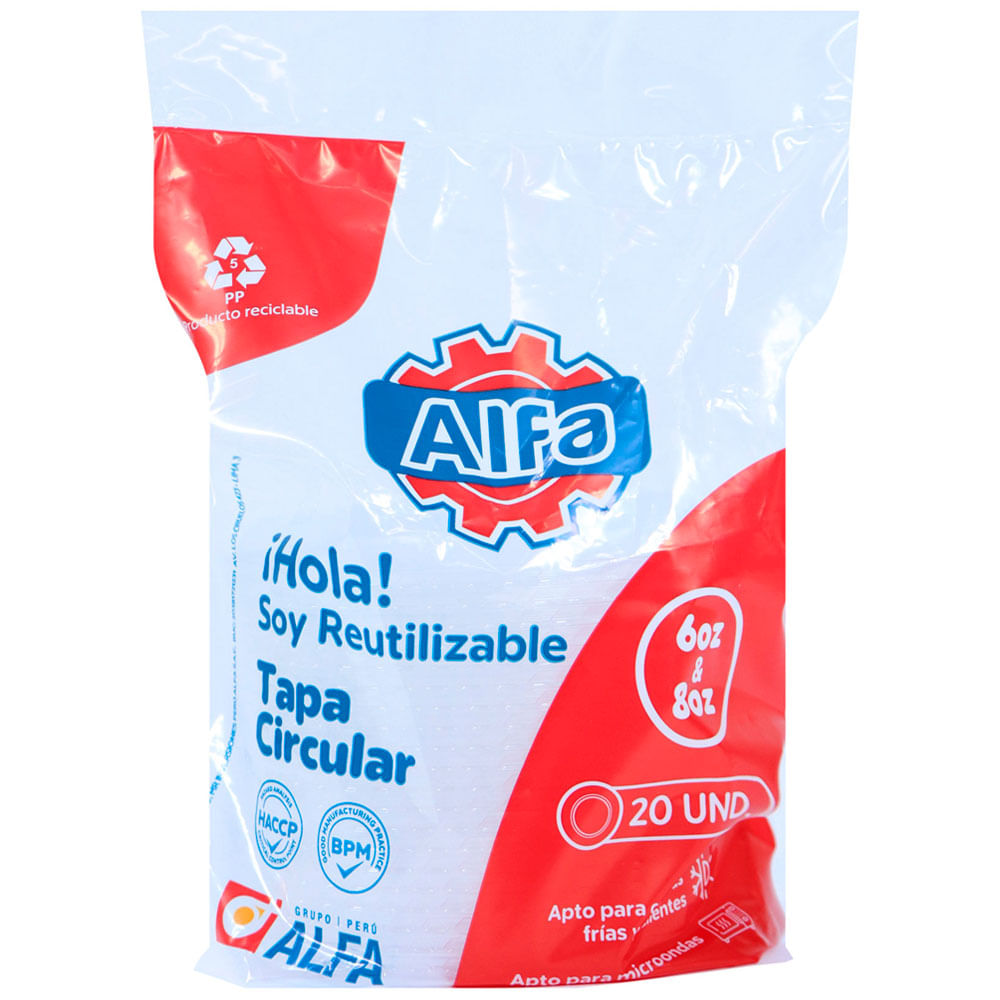 Tapa Circular ALFA 6-8Oz 20un 80x102x102mm