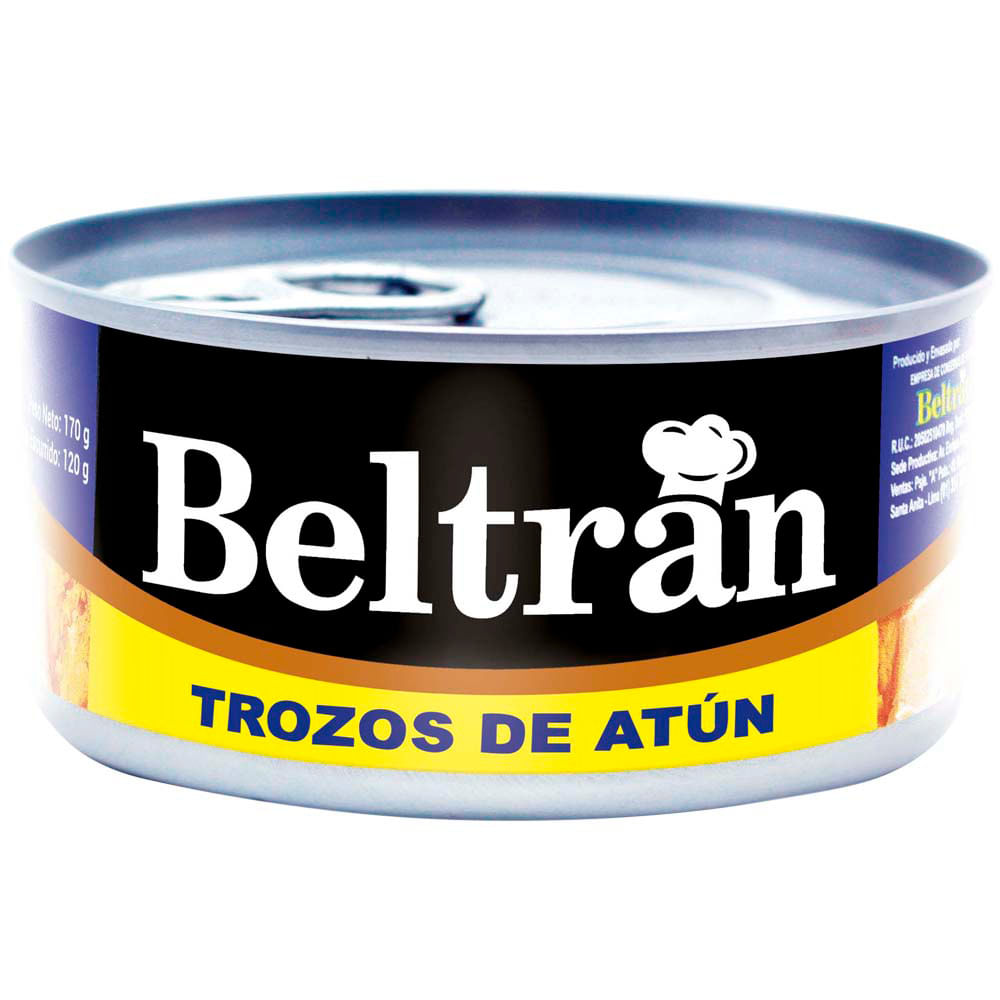 Trozos de Atún BELTRAN en Aceite Vegetal Lata 170g Paquete 6un