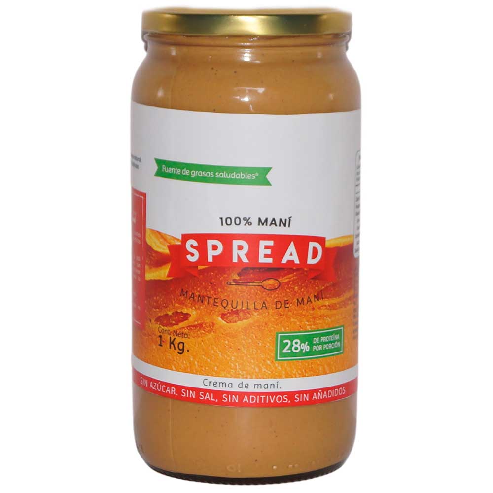 Mantequila 100% Maní SPREAD Frasco 1Kg