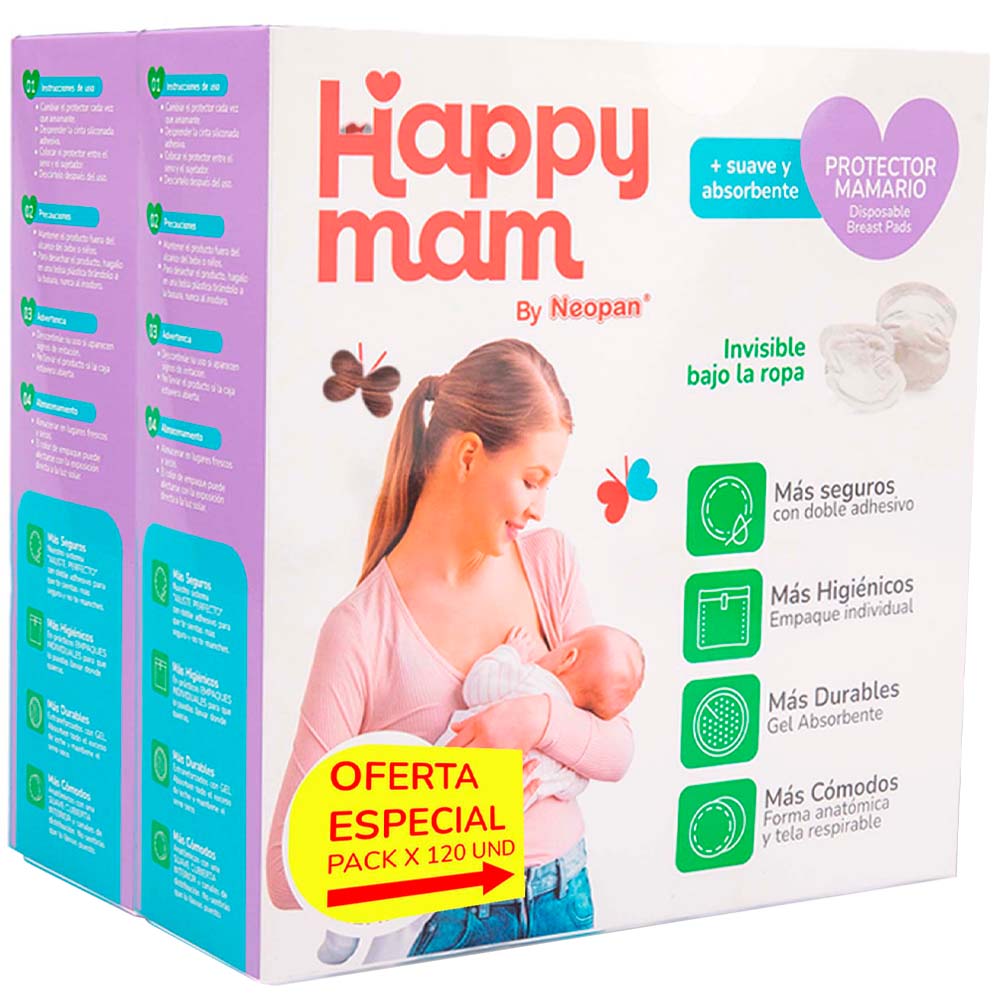 Protector Mamario HAPPYMAM Pack 120un