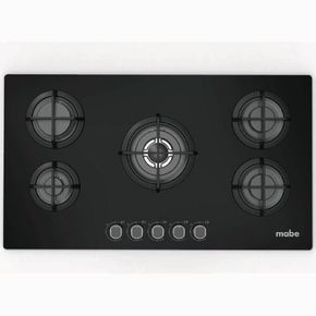 Mabe 5 Hornillas Gas Encimera Negro Vidrio PM8655GV0
