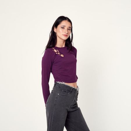 Polo Milk Mujer Cruz MORADO XS