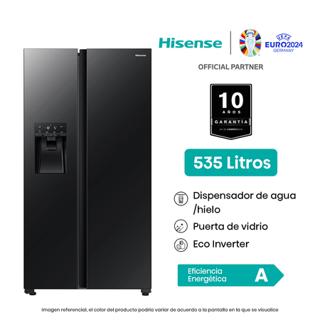 Refrigeradora Hisense Side By Side 535L BCD-535W  Negra