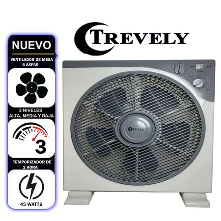 Ventilador de MesaTrevely 3V 45 Watts con Temporizador VT-12A