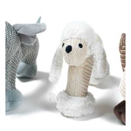 Peluche Suave Forma de Perro con Sonido de Color Blanco