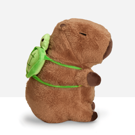 Peluche Capibara Con Mochila De Tortuga 30cm