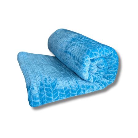 Edredón dos Plazas Piel de Ángel con Reverso Carnero Color Celeste