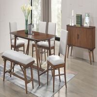Comedor Dmuebles 4 sillas + banca Samara - Nogal