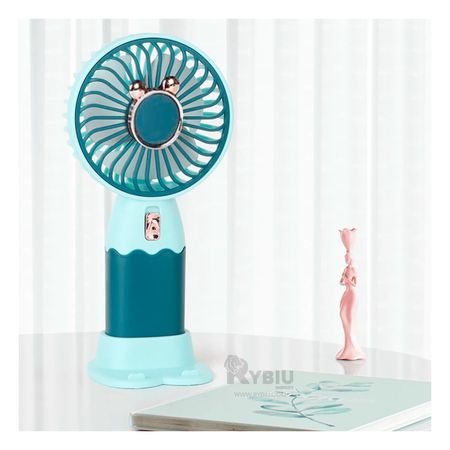 Ventilador Recargable de Color Verde Y+Papel de Regalo