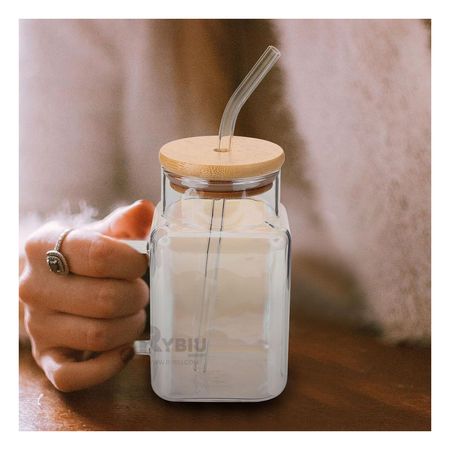 Vaso con Tapadera en Transparente Y+Stickers