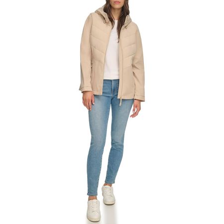 Casaca Tommy Hilfiger deportiva resistente a la intemperie para mujer Beige L