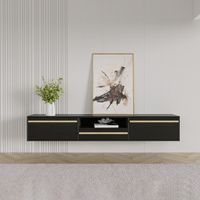 Mesa de TV Flotante 70“ Almendra Ventitas Home Color Negro