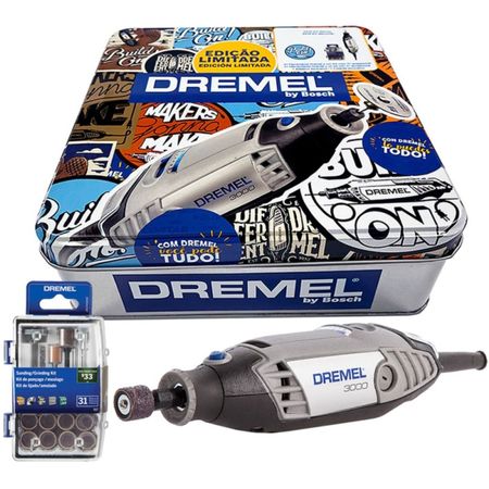 Microamoladora Dremel 3000 + 31 Accesorios + Caja de Metal