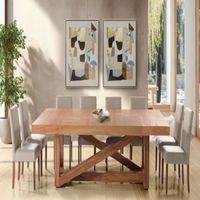 Comedor Dmuebles 8 sillas Ravello - Gris claro